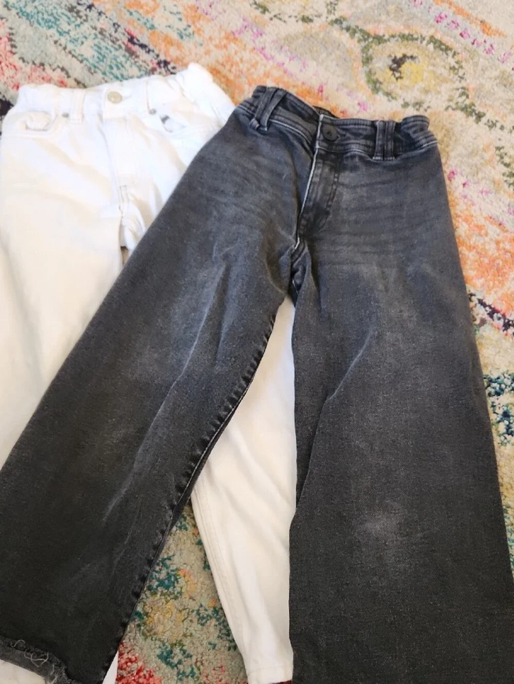 6 PAIRS Of GIRL Zara Blue (3), Black & Grey Kids Denim Jeans